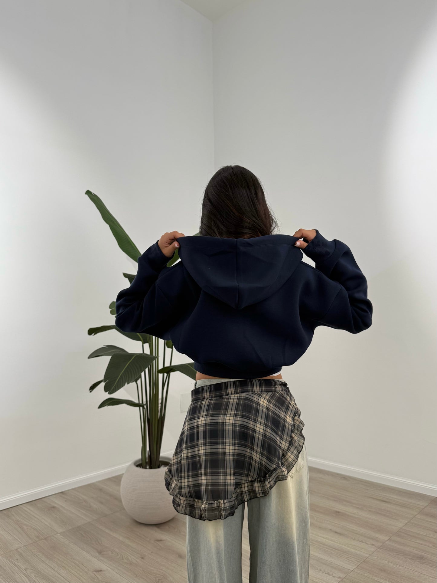 FELPA CROP BLU