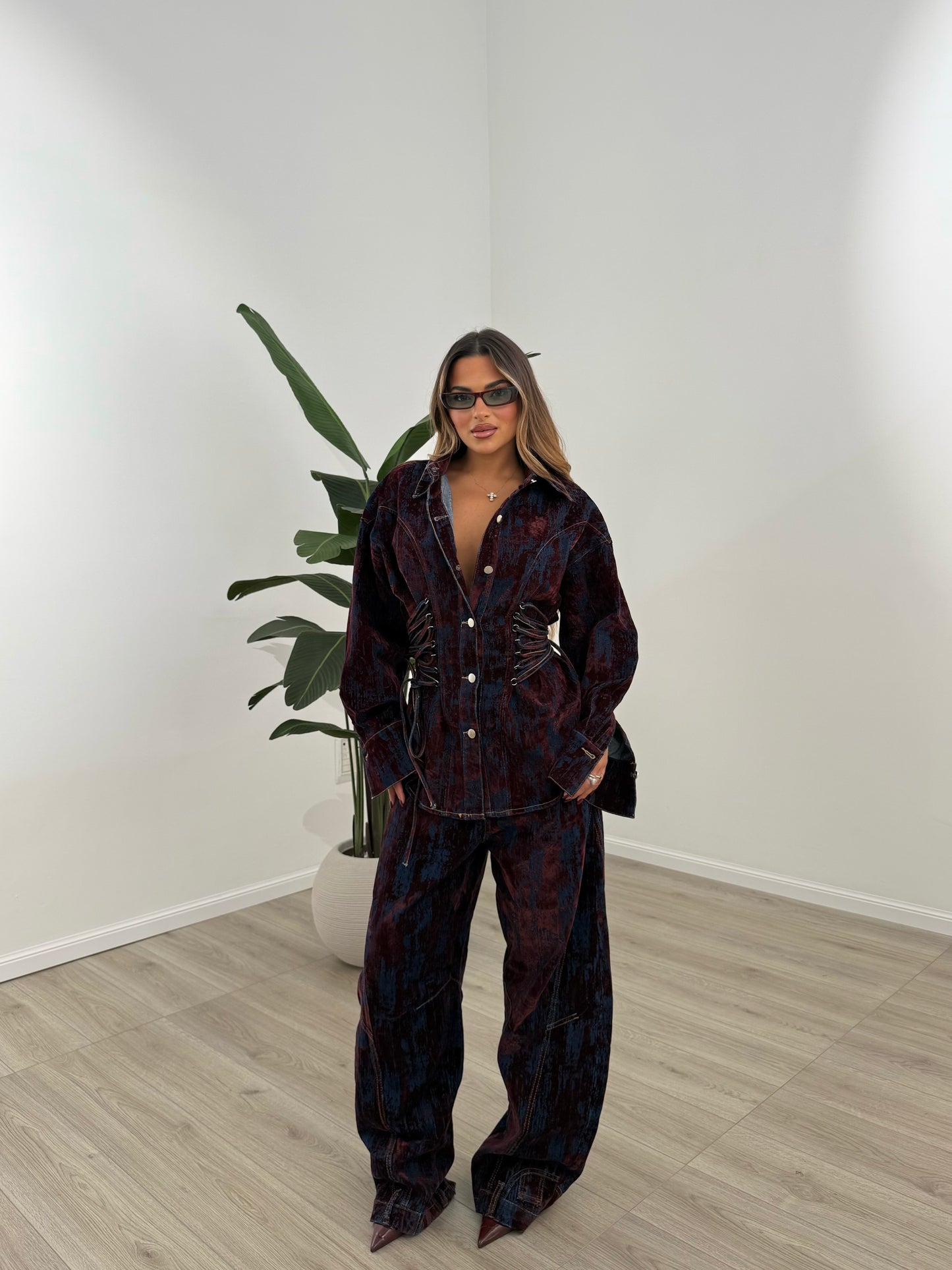 JEANS VELVET BORDEAUX