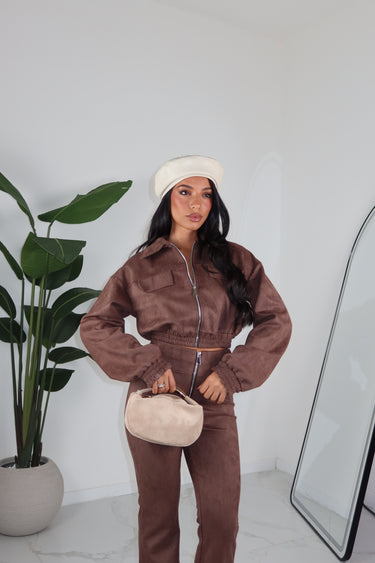 COORD SET CHAMOIS MARRONE