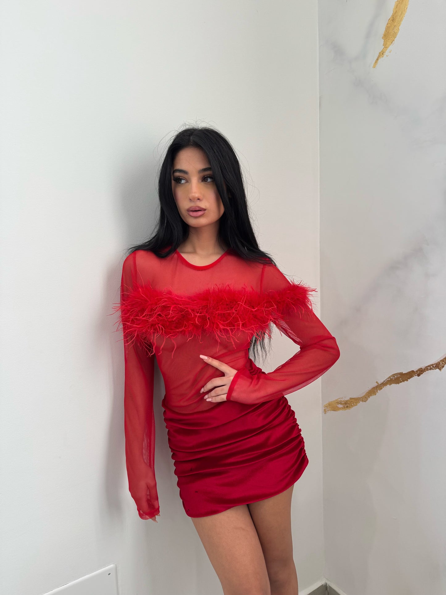 MINI DRESS SELINE ROSSO