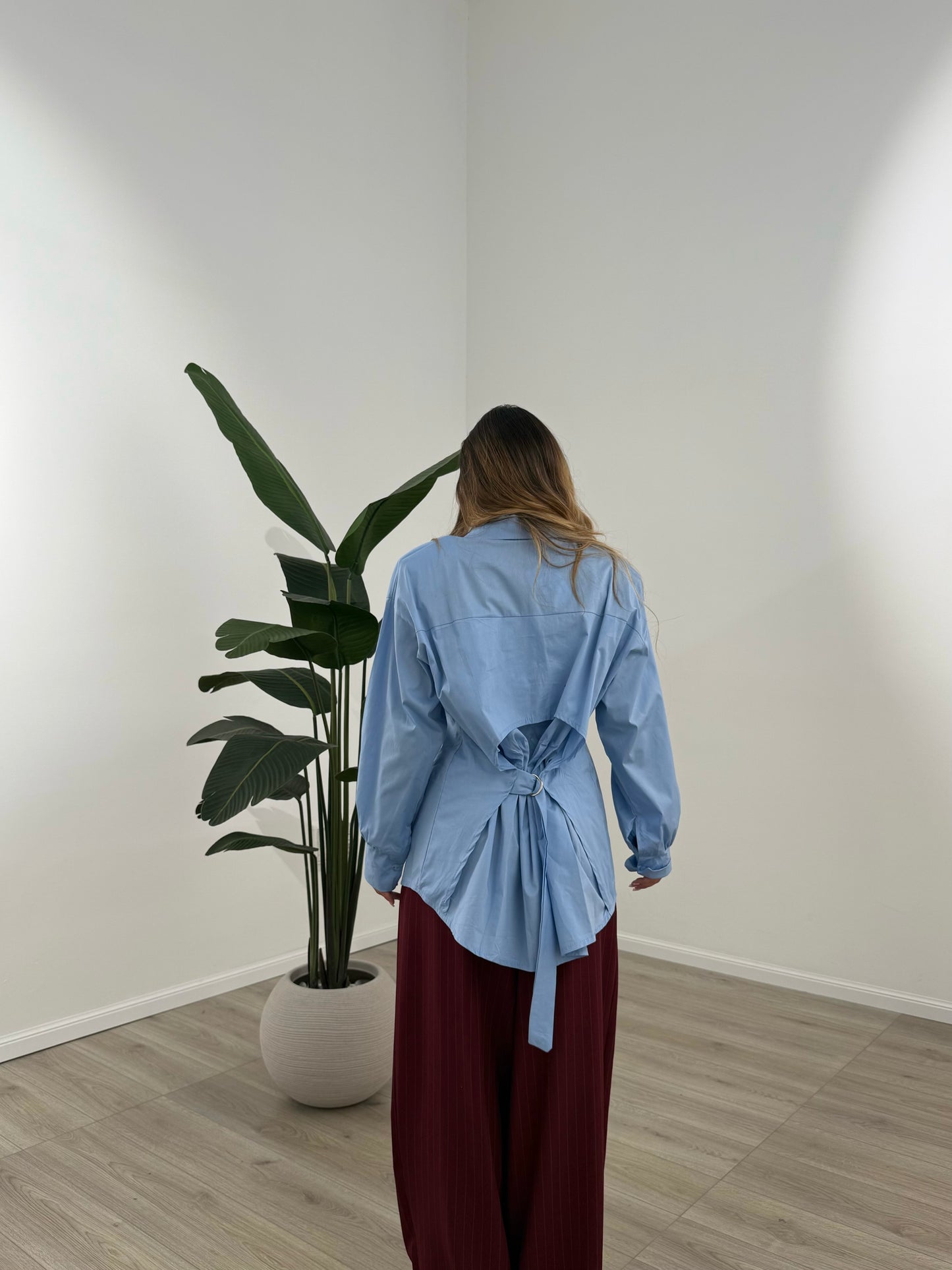 CAMICIA OPEN CELESTE