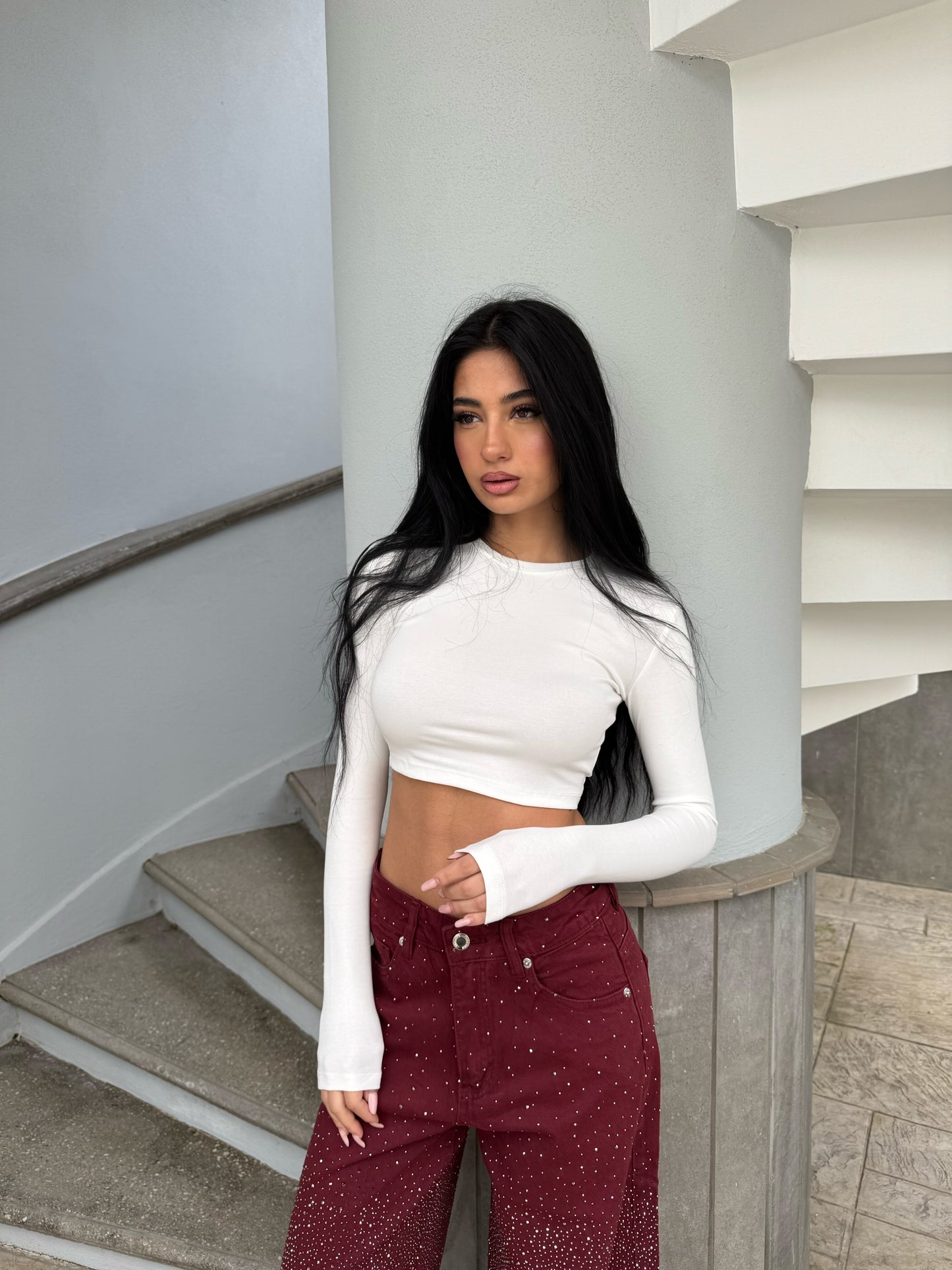 MAGLIA CROP BIANCA BY LUMINA