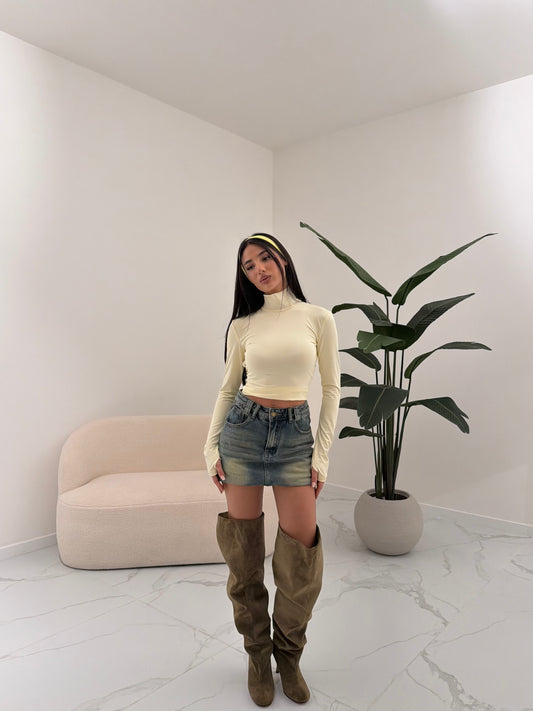 MINI GONNA RAINY DENIM SCURO