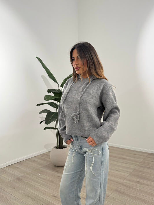 MAGLIONCINO PON PON GRIGIO