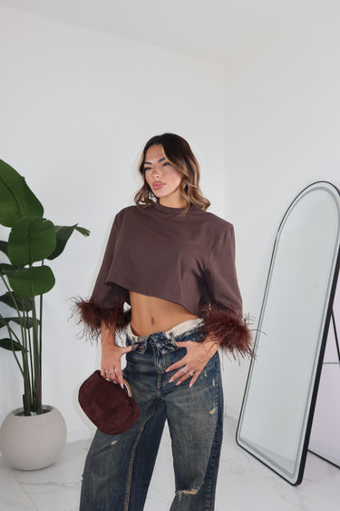 MAGLIA PLUME MARRONE
