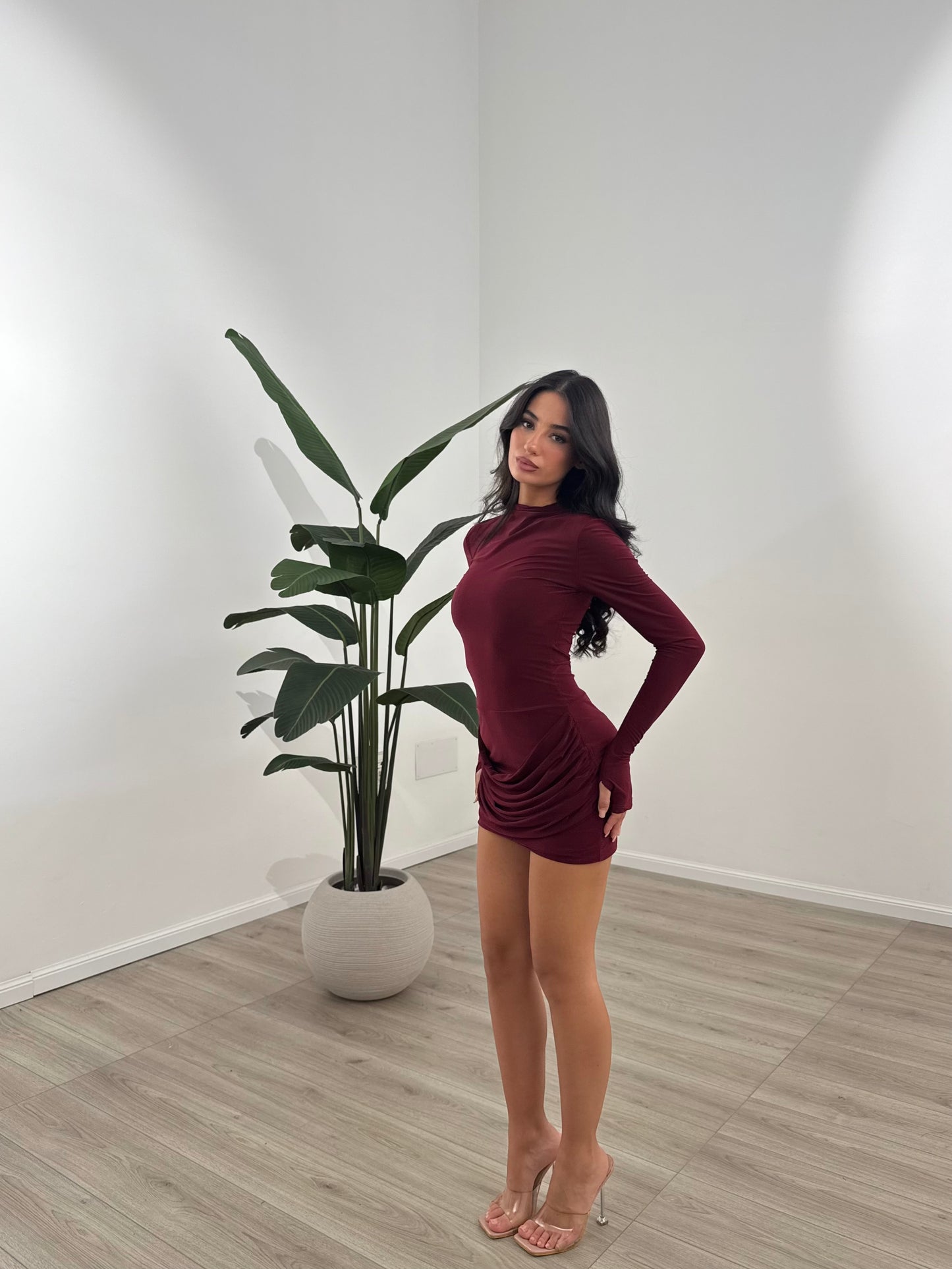 MINI DRESS FREYA BORDEAUX