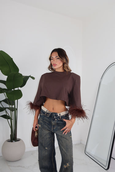 MAGLIA PLUME MARRONE