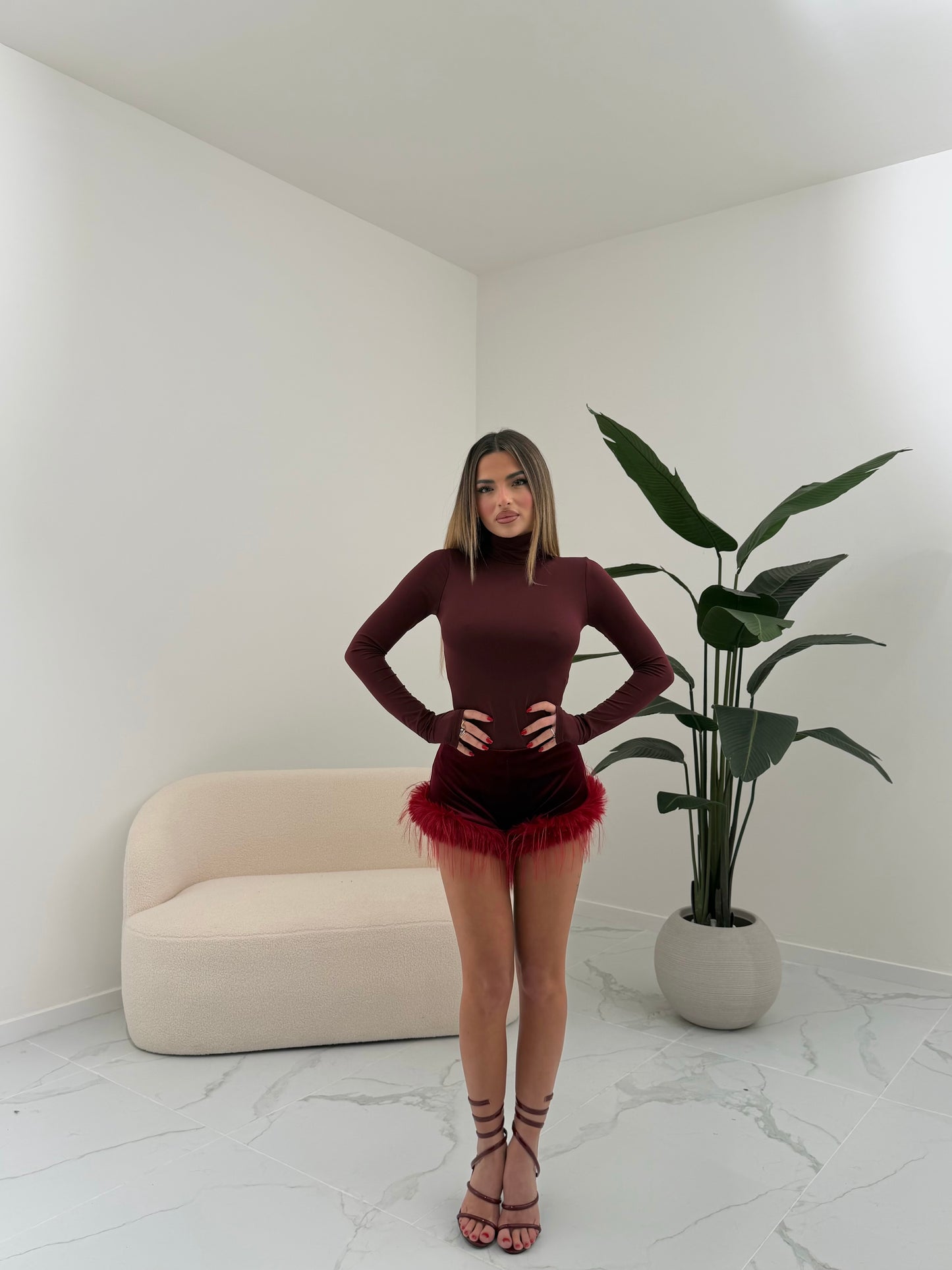 CULOTTE PLUME BORDEAUX