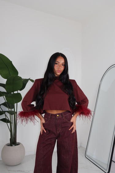 MAGLIA PLUME BORDEAUX
