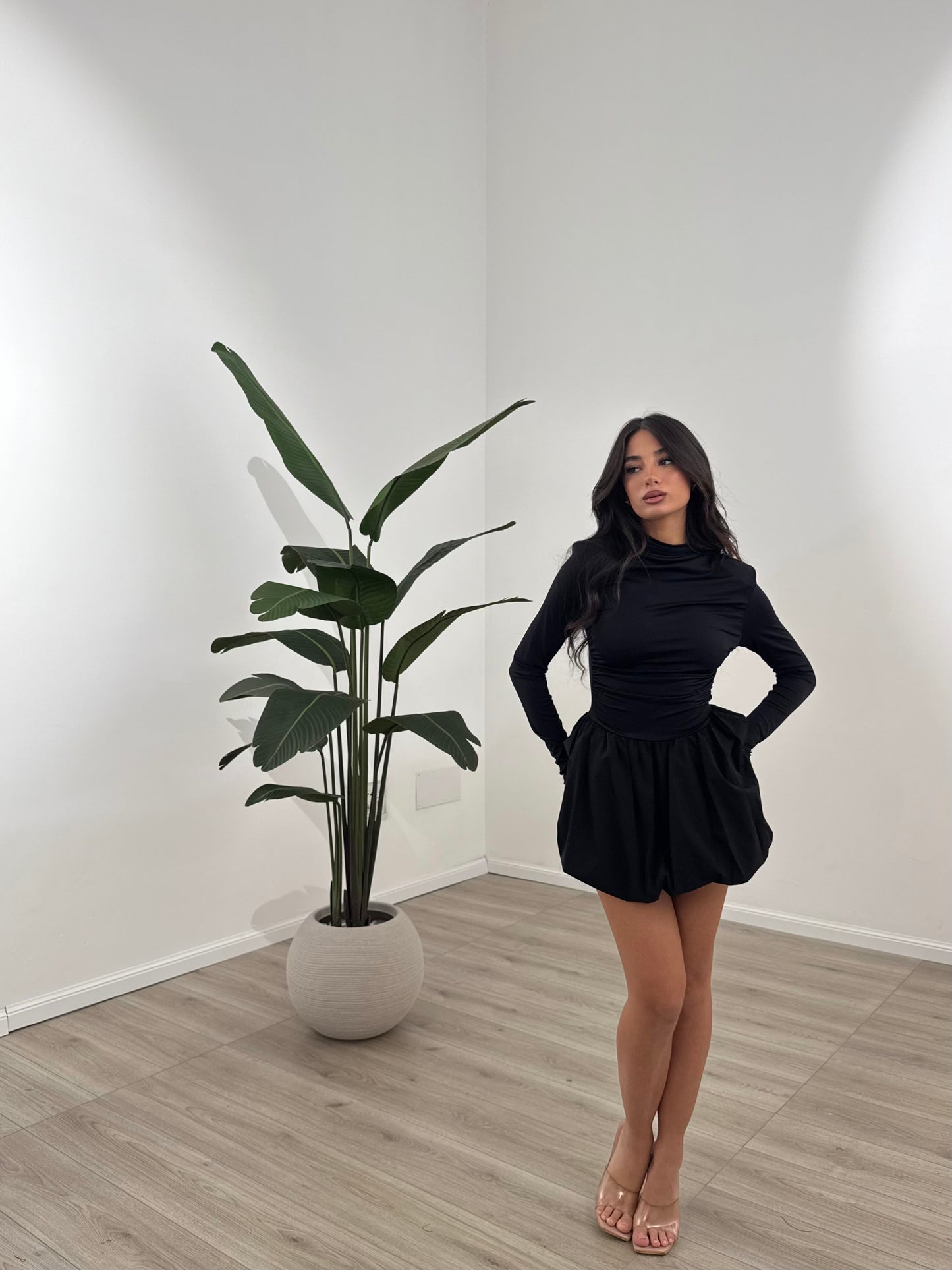 MINI DRESS BALLON NERO