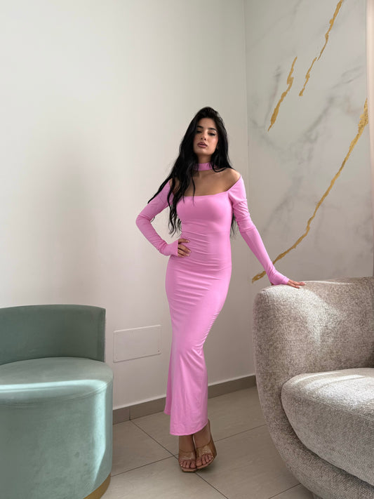 ABITO CHOKER ROSA