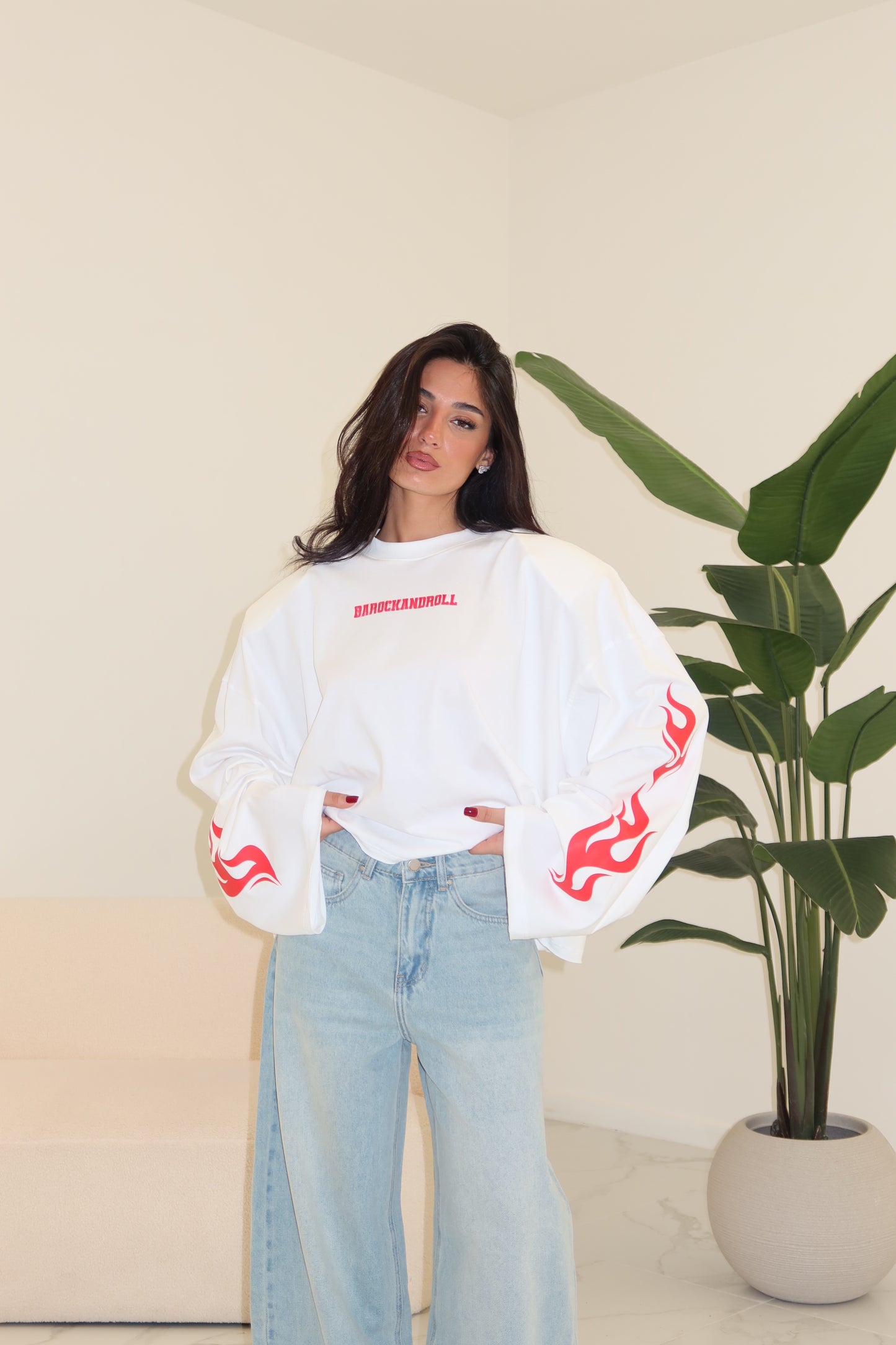 MAGLIA B&R FIRE BIANCA