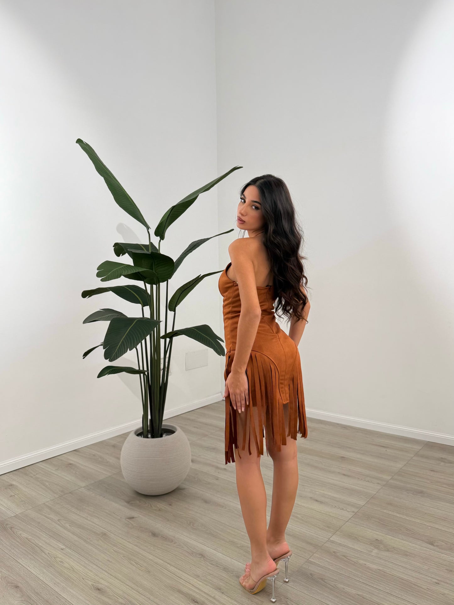 MINI DRESS REBECCA CUOIO