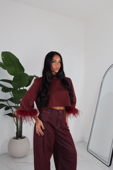 MAGLIA PLUME BORDEAUX