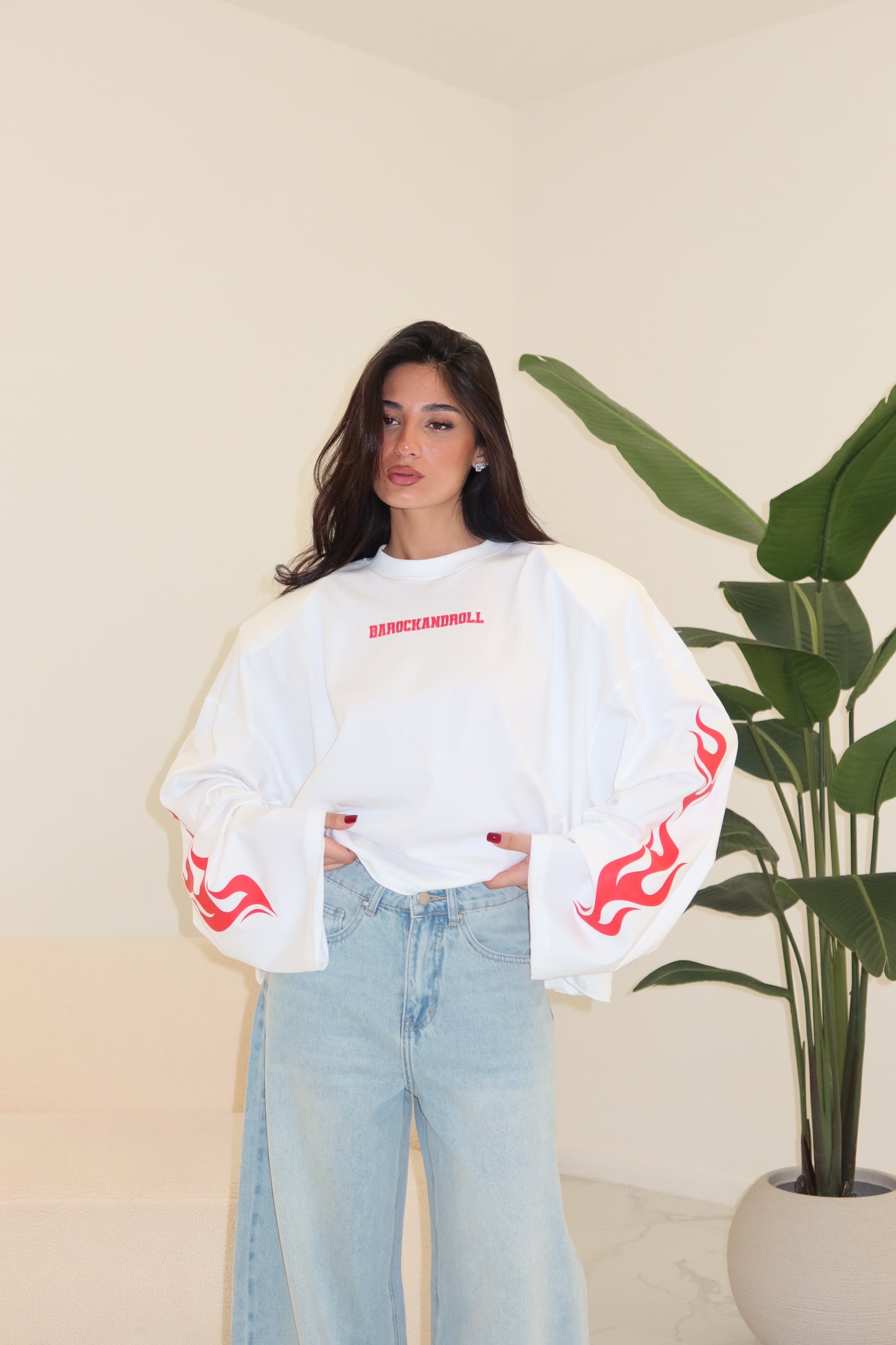 MAGLIA B&R FIRE BIANCA