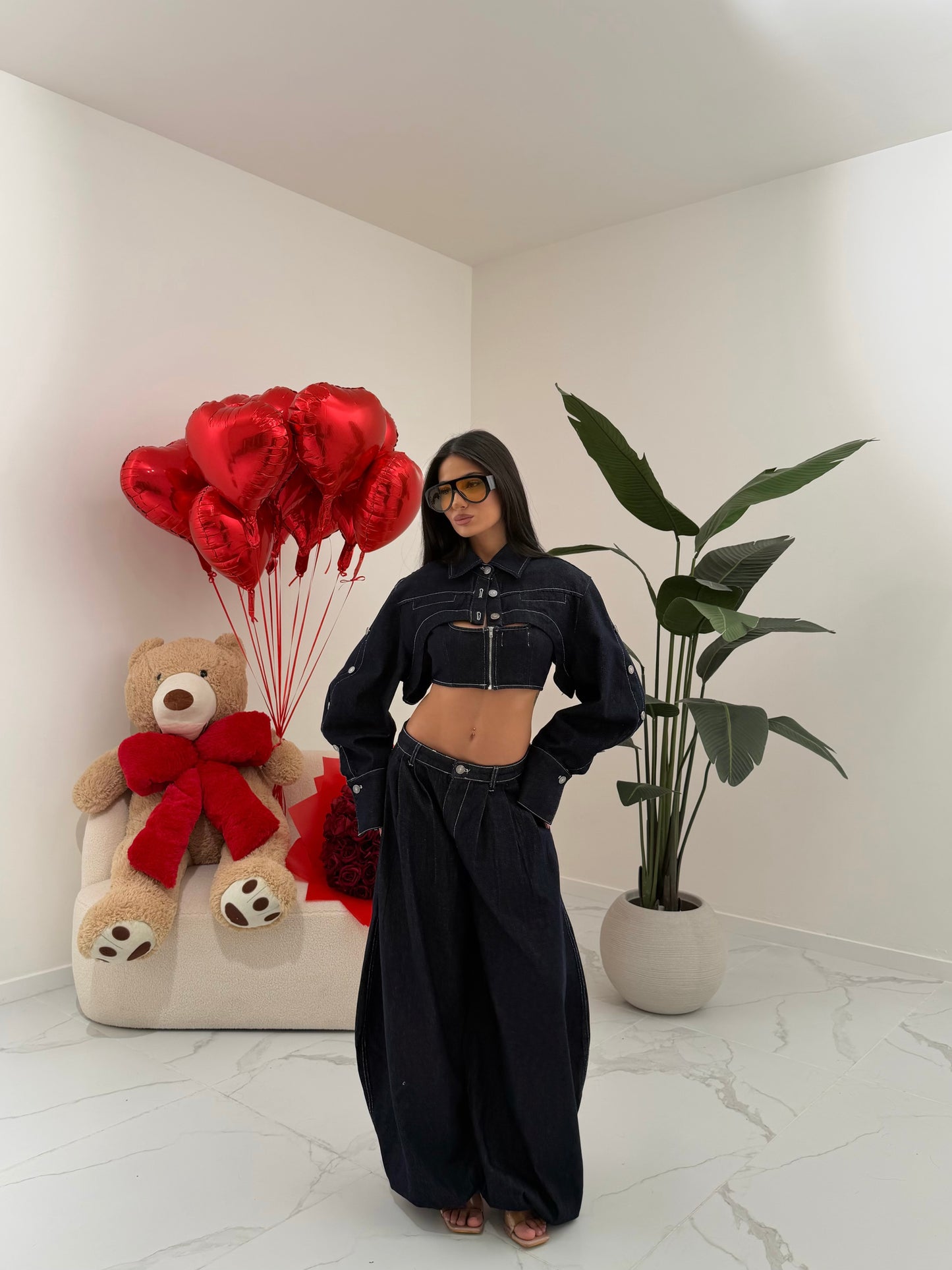 COORD SET AIRLINE DENIM