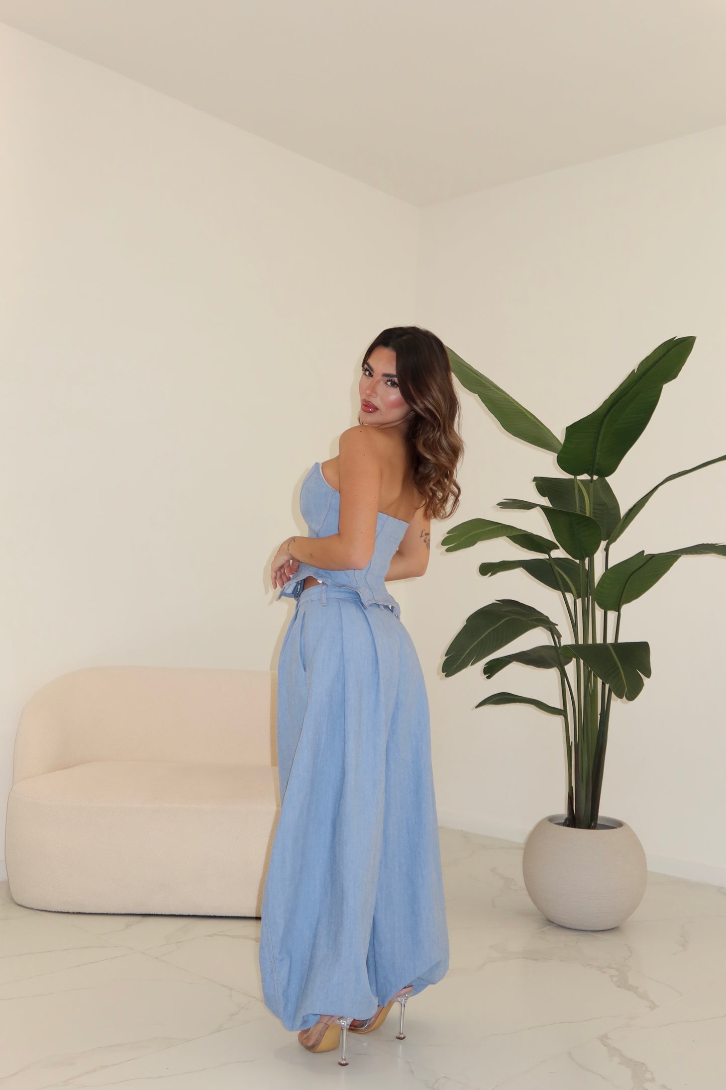 COORD SET UNCONDITIONAL DENIM CHIARO