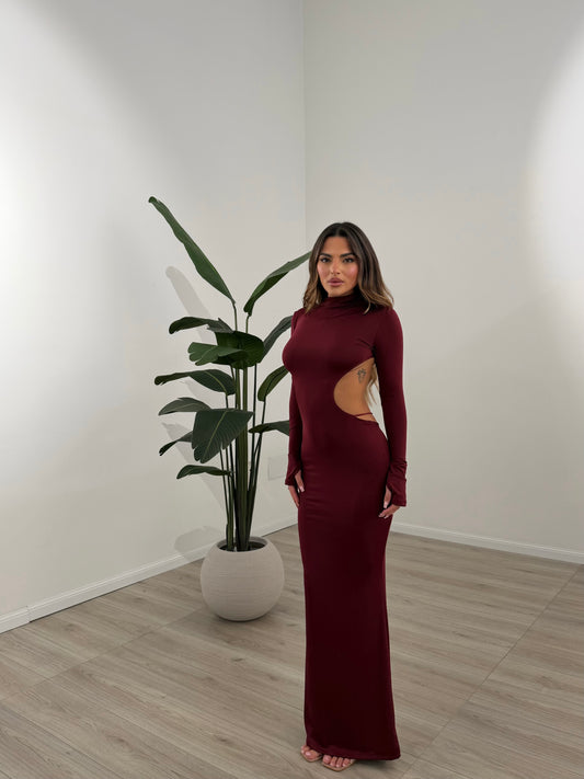 ABITO SLIPPED BORDEAUX