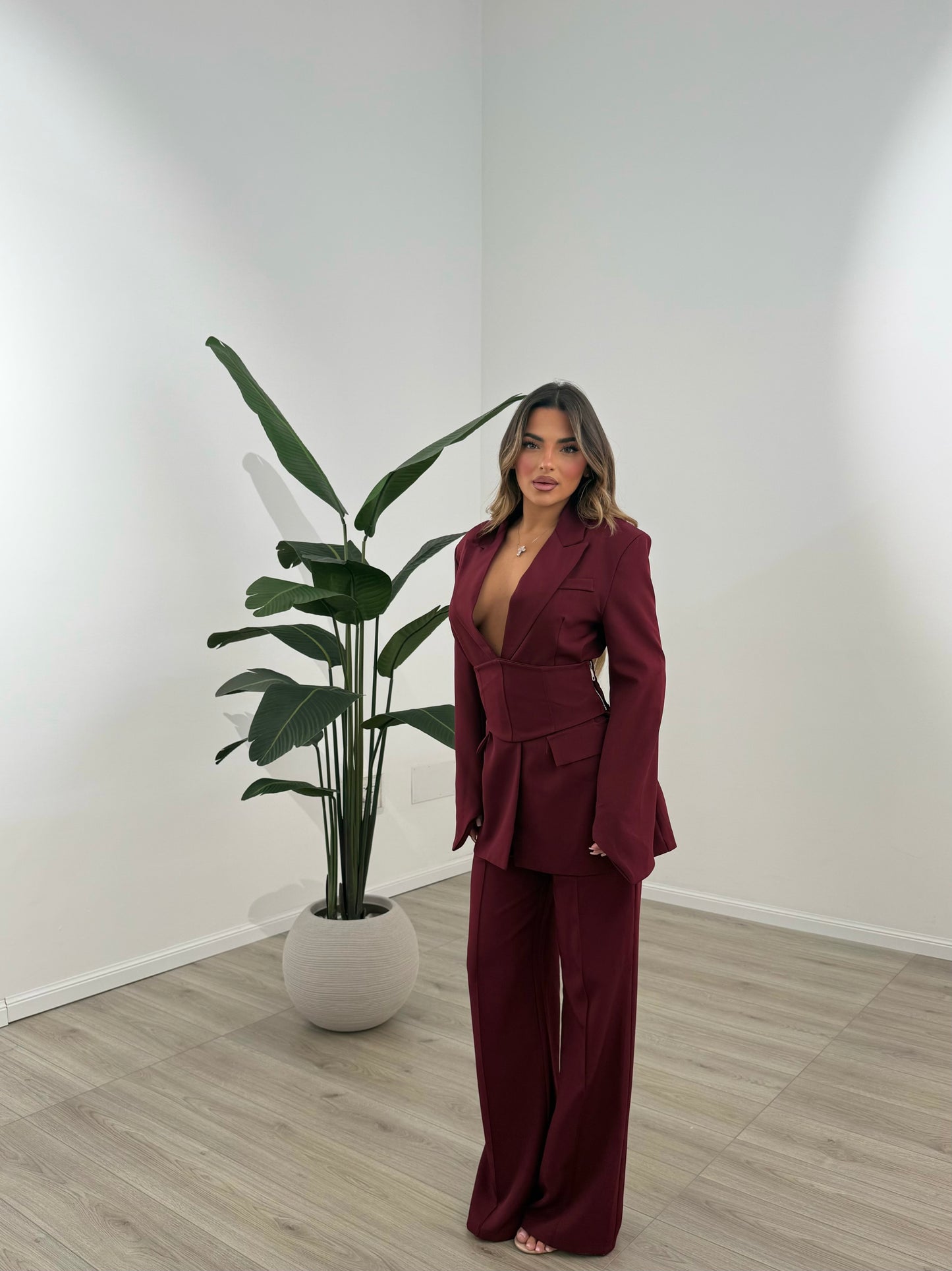 TAILLEUR BUSTIER BORDEAUX