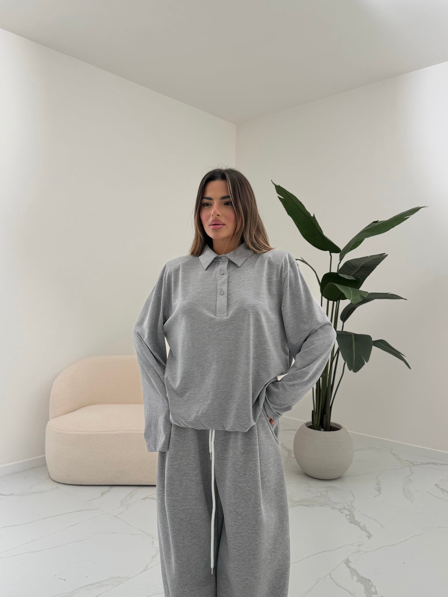 POLO FABRIZIA GRIGIO CHIARO