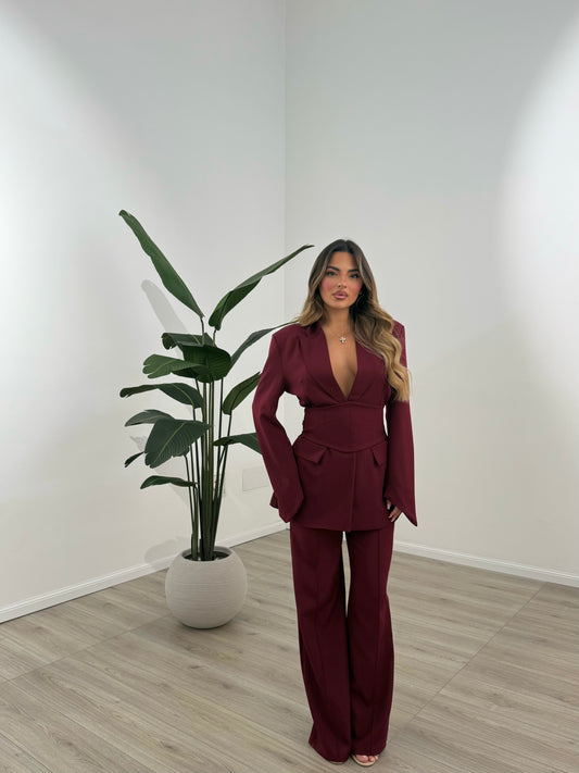 TAILLEUR BUSTIER BORDEAUX