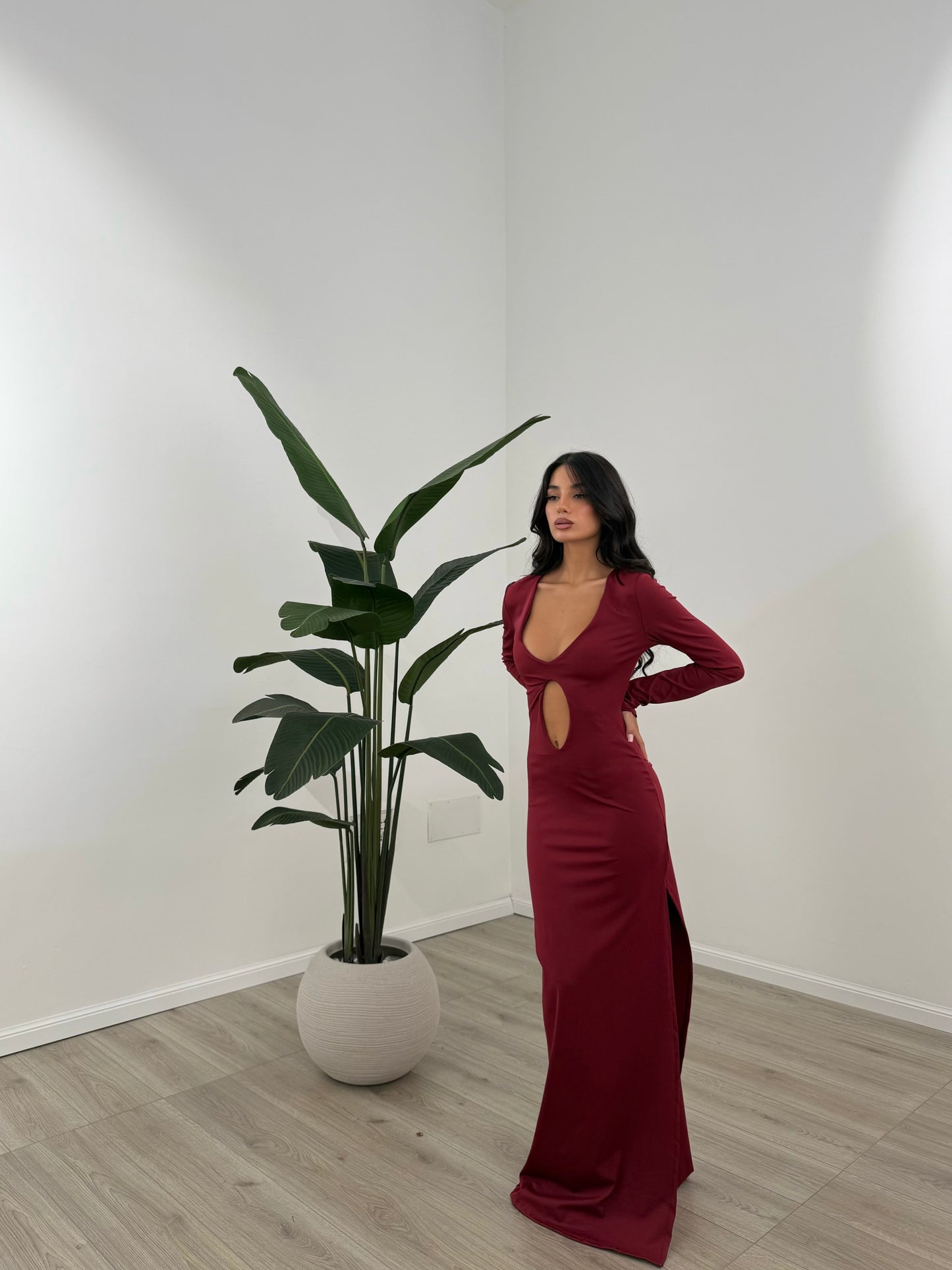 ABITO DROPS BORDEAUX