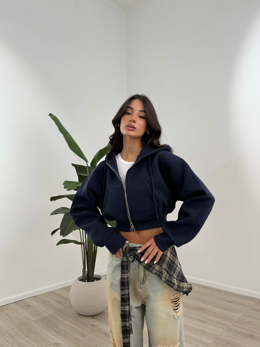 FELPA CROP BLU