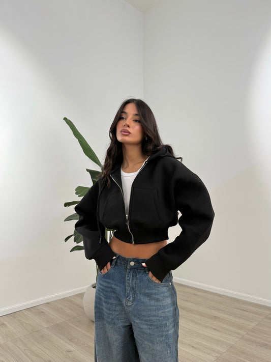 FELPA CROP NERA