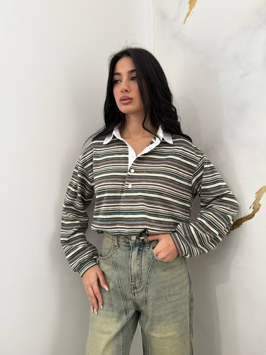 MAGLIA RIGHE VERDE