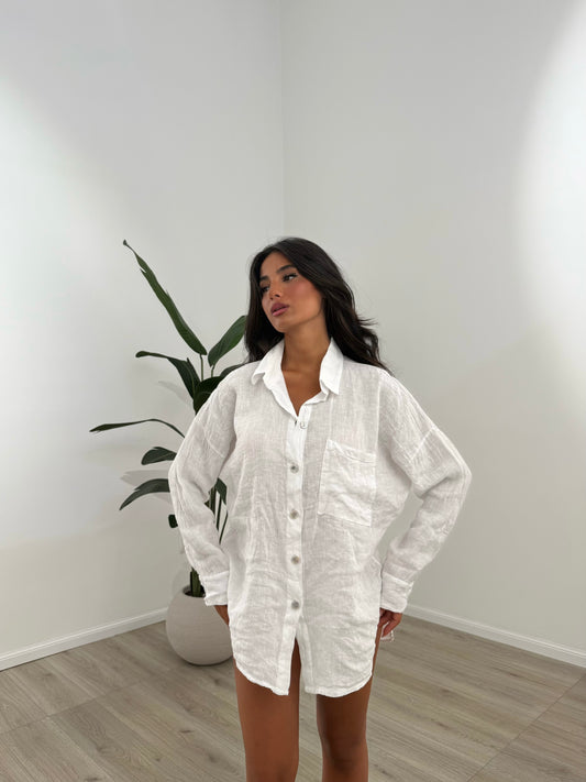 CAMICIA IN LINO BIANCA