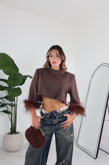 MAGLIA PLUME MARRONE