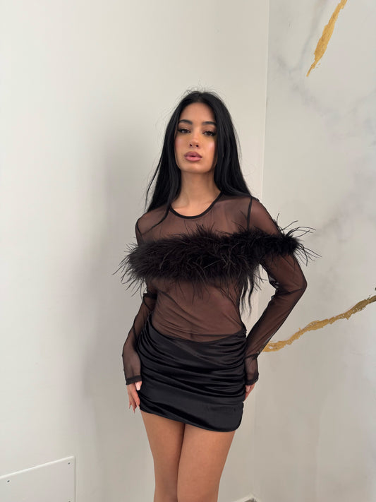 MINI DRESS SELINE NERO
