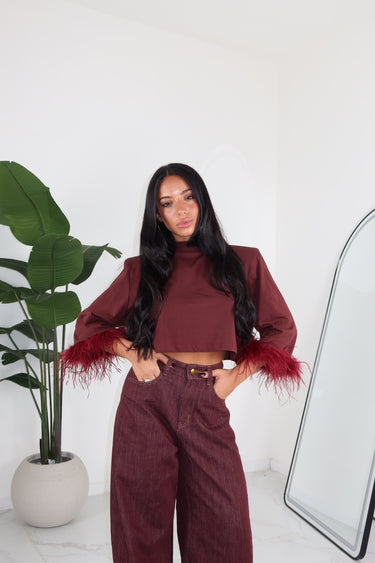 MAGLIA PLUME BORDEAUX