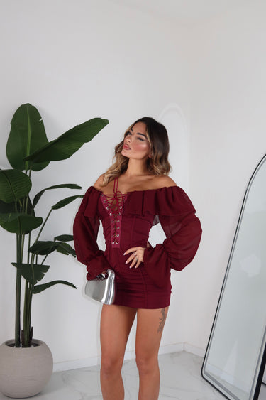 MINI DRESS LESION BORDEAUX